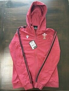 NWT Macron Full Zip Activewear Jacket Women's‎ XS Red Welsh Rugby